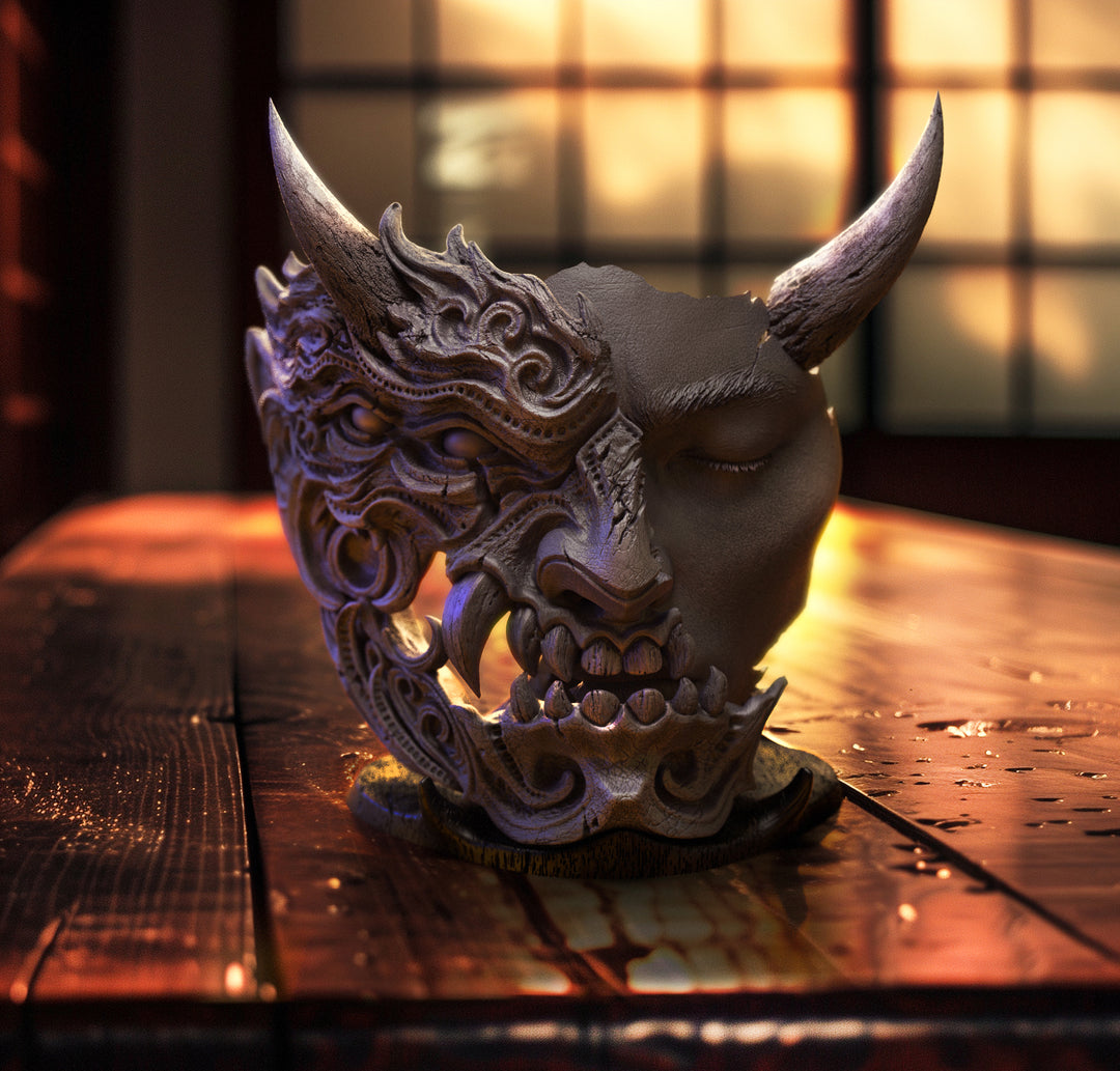 Tenjin Duality - Mini Mask Display With Stand