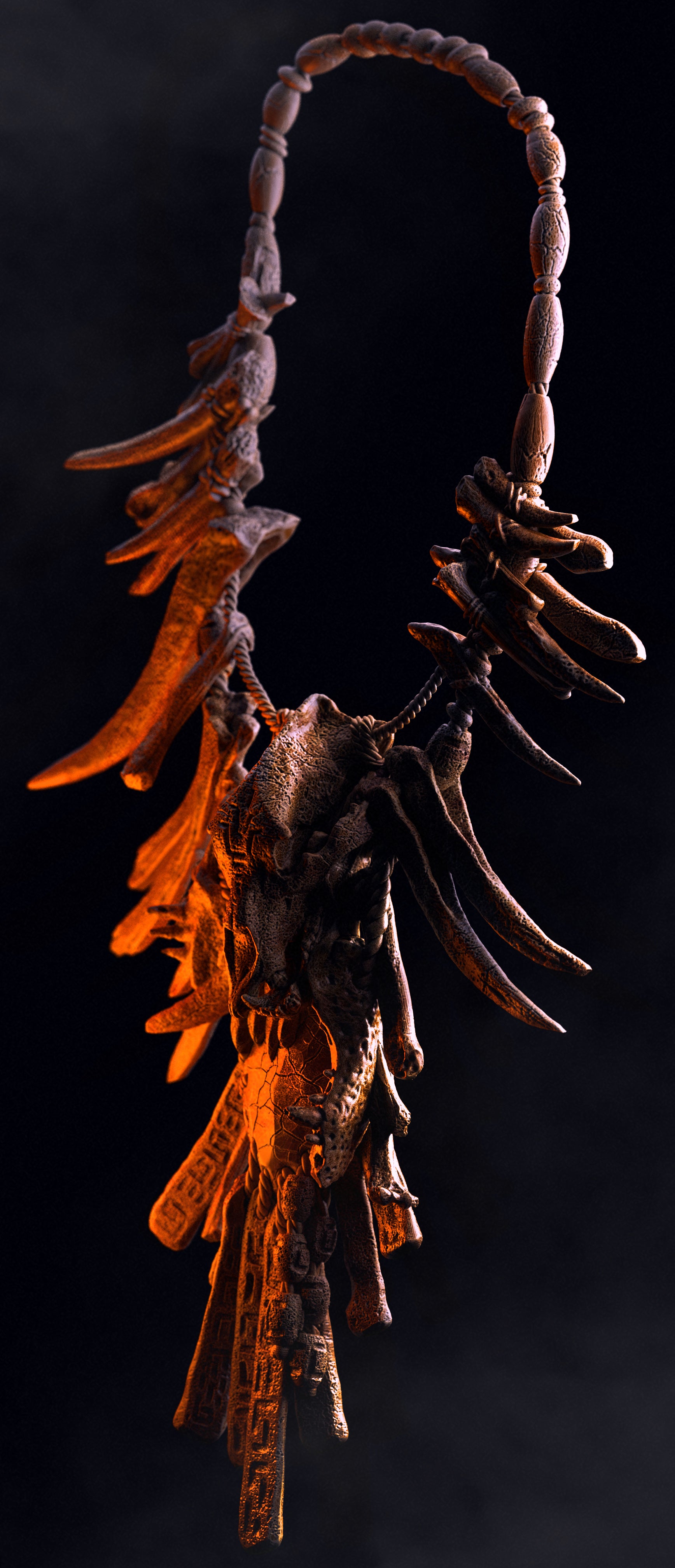 Addon - Omari - Bone Necklace – Black Forge Games