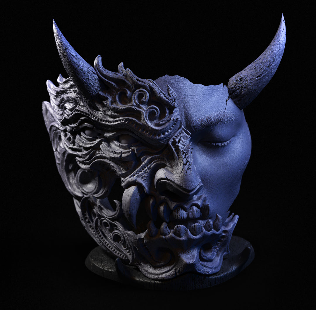 Tenjin Duality - Mini Mask Display With Stand